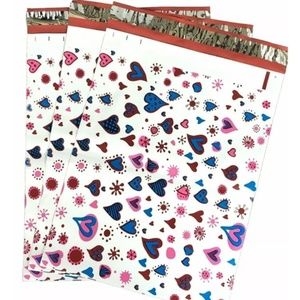 50 pieces 10x13 colorful heart design poly mailer